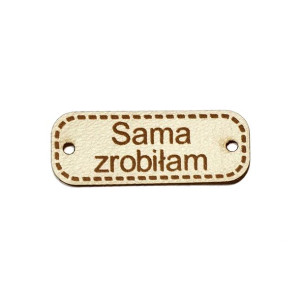 Przywieszka Sama Zrobiłam Ekoskóra Jasny Brąz 30 Mm