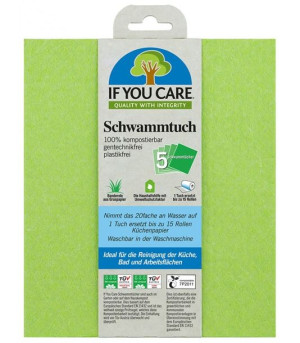 If You Care - Kompostowalne, wielorazowe ścierki gąbczaste, 5 sztuk
