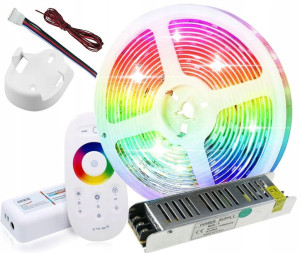 ZESTAW LED 5m RGBW Taśma PRO 4w1 4in1 24V ZIMNY