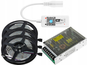 ZESTAW 450 LED 15M Taśma 5050 RGB sterownik WiFi