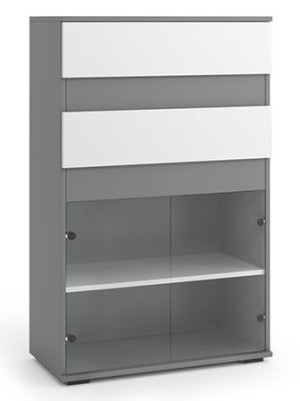 WYSOKA KOMODA M2 80 cm z szufladami witryna