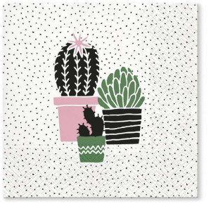 Pl Serwetki Cactus On Dots Rose