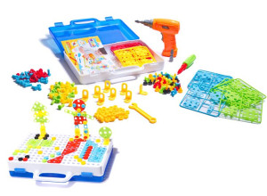 Puzzle Klocki W Walizce 4w1 Wkrętarka 237 Elementów