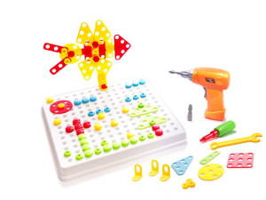 Puzzle Klocki W Walizce 6w1 Wkrętarka 261 Elementów