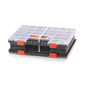 Organizer podwójny z pokrywką 40 x 30,3 x 10 cm Czarny