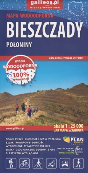 Bieszczady Mapa Wodoodporna 1:25 000 Plan 2021