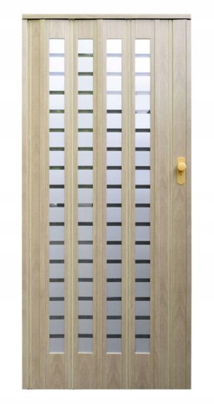 Drzwi Harmonijkowe Przesuwne 015 Z Szybkami 86 Cm