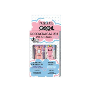 Vege Lip Care zestaw regeneracja ust w 2 krokach scrub + maska 2x14g