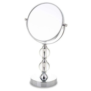 Lustro kosmetyczne lustro stojące srebrne H: 37 cm