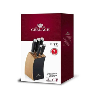 Zestaw noży w bloku Gerlach Deco Black