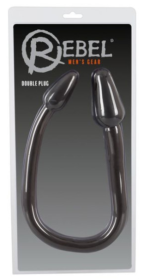 Podwójne dildo Double Plug Black 78 cm