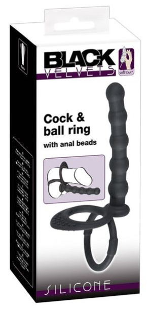 Pierścień na penis z dildo do analnej penetracji