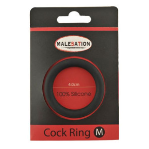 MALESATION Czarny pierścień na penis M śr. 4 cm