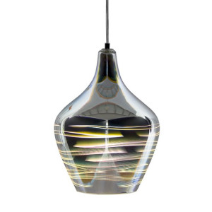 Lampa wisząca szklana srebrna SANGONE