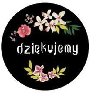 Ozdobne naklejki okrągłe Dziękujemy 500 szt.
