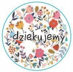 Ozdobne naklejki okrągłe Dziękujemy 500 szt.