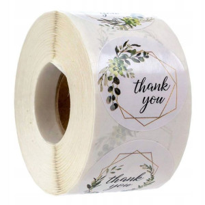 Ozdobne naklejki Thank You- wzór 2, 500 sztuk