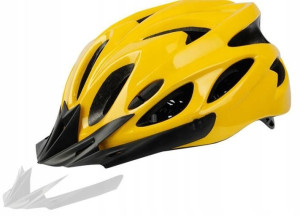 Uniwersalny kask rowerowy żółto czarny HIT
