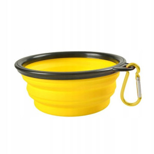 Składana miska silikonowa turystyczna YELLOW