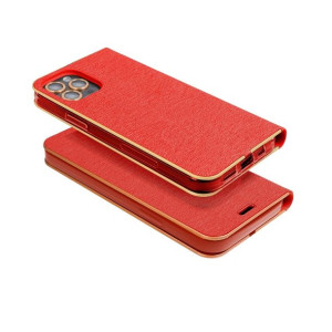 Kabura Forcell LUNA Book Gold do IPHONE 13 czerwony