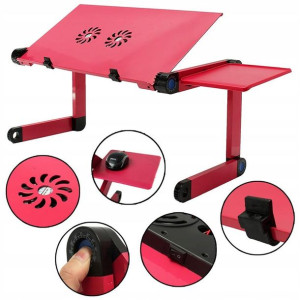 Stolik pod laptop składany wentylator czerwony