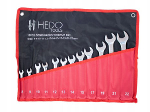 Zestaw 12 kluczy płasko- oczkowych HEDOTOOLS