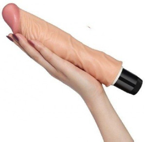 WYGINANE Dildo Wibrator 19 CM SEX ZABAWKA PŁYN REG