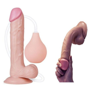TRYSKAJĄCE Dildo 22 CM Sztuczny Penis z Przyssawką