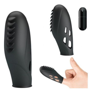 Mocny Wibrator Na Palec Z Płatkami Mini Dildo 7,8cm