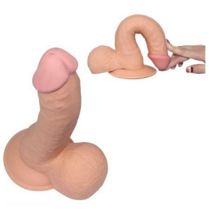 Dildo Penis z PRZYSSAWKĄ Żołądź Moszna żyły 22 cm