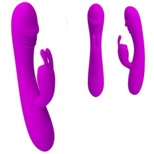 Wibrator 2 Sillniki Dildo z Króliczkiem 30 funkcji