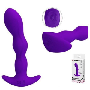 Dildo Analne Wibrator Analny 14,5cm 12 funkcji Filetowy
