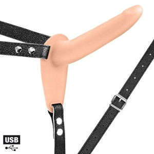 Strap-on Wibrator 10 Fun Dildo Usb 15cm Penis Skin