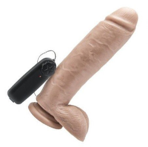 Dildo Wibrator Penis Z Przyssawką I Pilotem 25 Cm