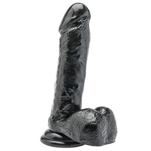 Dildo Z Jądrami I Przyssawką Czarne Get Real 18 Cm