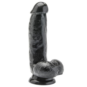 Dildo Z Jądrami I Przyssawką Czarne Get Real 18cm