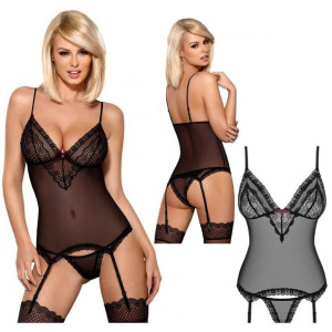 SEX Gorset i Figi L/XL BIELIZNA EROTYCZNA KOSZULKA