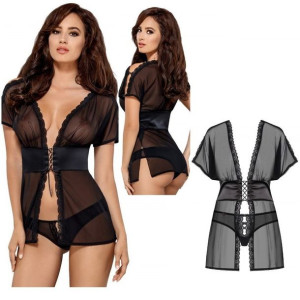 SEX Koszulka Nocna Babydoll Figi S/M BIELIZNA EROTYCZNA