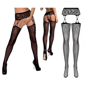 SEX Rajstopy Pończochy z Pasem Otwarte uni S/M/L CZARNE