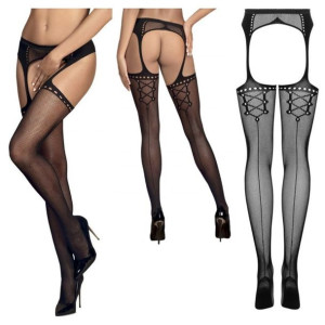 SEX Rajstopy Pończochy z Pasem Otwarte uni S/M/L BIELIZNA EROTYCZNA