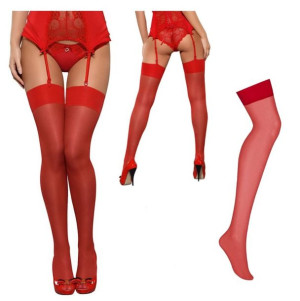 SEX Pończochy Czerwone L/XL BIELIZNA EROTYCZNA