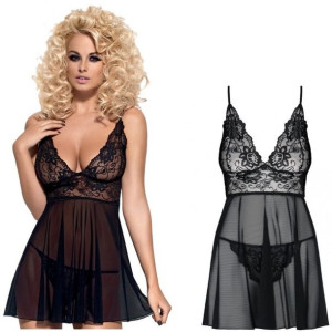 SEX Koszulka Nocna Babydoll Stringi S/M BIELIZNA EROTYCZNA