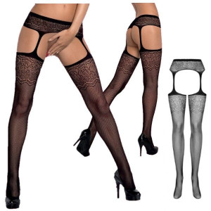 SEX Rajstopy z Pasem Stockings XL/XXL BIELIZNA EROTYCZNA