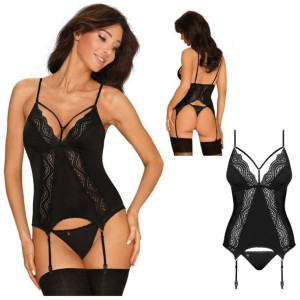 SEX Gorset i Stringi S/M BIELIZNA EROTYCZNA Diyosa czarny