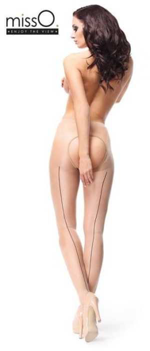 Sex Rajstopy Ze Szwem I Ozdobami Beżowe Xxl Bielizna Erotyczna