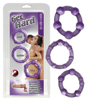 Zestaw 3x Pierścień Na Penisa Get Hard Lila