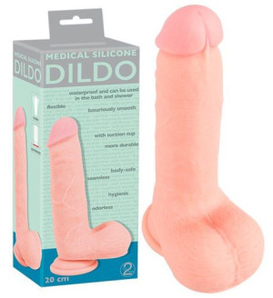 Dildo 20 Cm Penis Z Przyssawką Silikon Medyczny