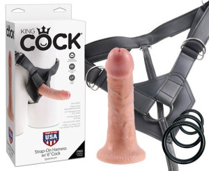 Solidny Strap On Dildo Penis Z Uprzężyą 15,2 Cm