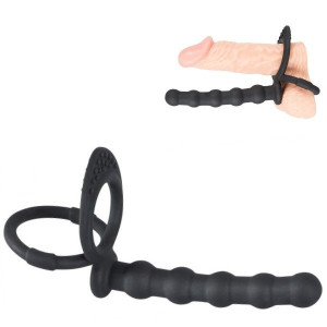 Podwójna Penetracja Pierścień Na Penisa Z Dildo