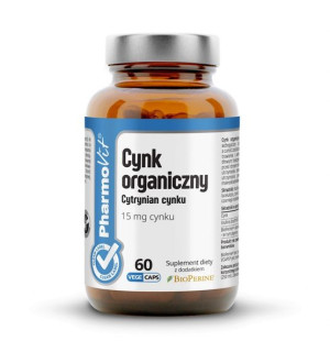 Cytrynian Cynku 15mg Cynk Organiczny 60 Kaps Suplement